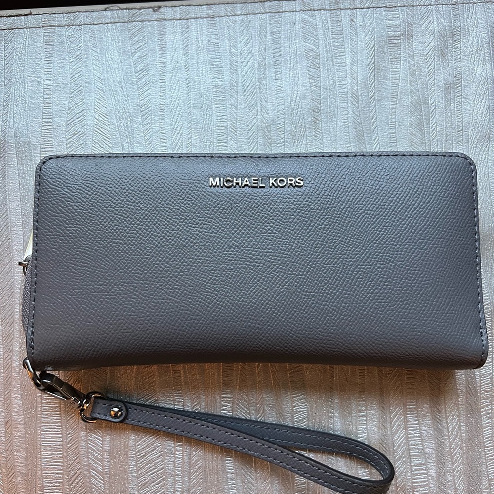 Michael Kors grey Wristlet Clutch